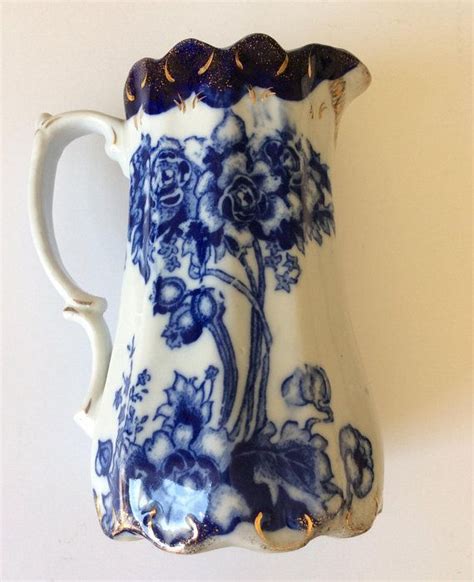 Vintage Ringtons Tea Blue And White Jug Flow Blue Jug Replica Of