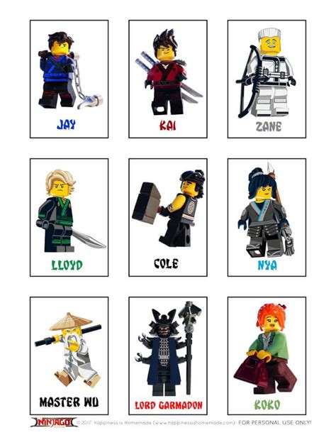 Printable Lego Ninjago Games Memory And Shadow Match Lego Ninjago