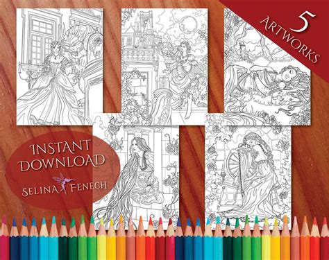 Fairy Tales Princesses And Fables Pack 1 Coloring Pagedigi Stamp