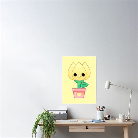 Kawaii Tulip Poster By Kittybox Redbubble