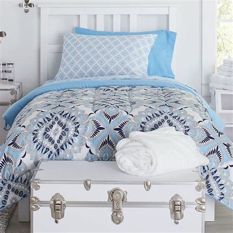 The Starter Pak Kaleidoscope Aqua 16 Piece Bedding Comforter Set Twin