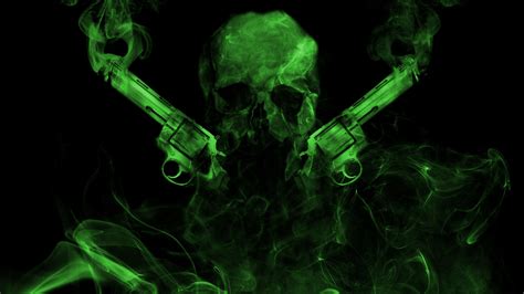 Cool illustration of flaming skull wearing headphones. Free download Green Flaming Skull Wallpaper Hd Smoking ...