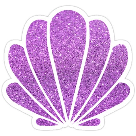 Purple Sparkle Seashell Stickers By Mynameisliana Redbubble