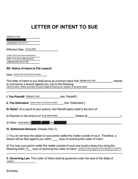 Intent To Sue