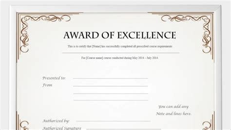 Professional Award Certificate Template Templates Example Templates
