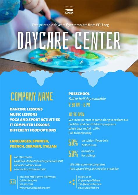 Editable Daycare Flyer Templates Online