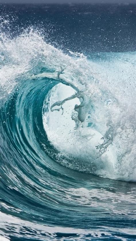 Nature Ocean Huge Surging Wave Landscapea Iphone Wallpapers Free Download