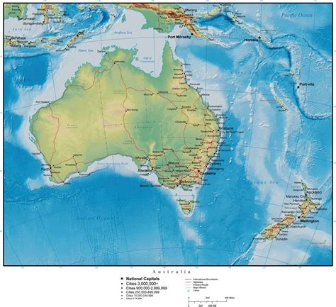 Digital Australia Terrain Map In Adobe Illustrator Vector Format And