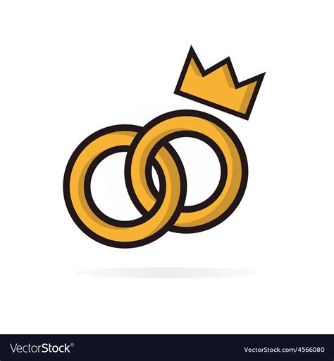 Pair Of Wedding Rings Logo Royalty Free Vector Image