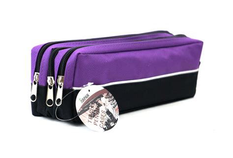 Arpan Triple Pocket Zip Rectangular Large Fabric Pencil Case School