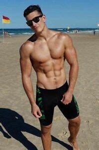 Shirtless Male Hunk Beefcake Bare Foot Beach Jock Hard Body Photo X