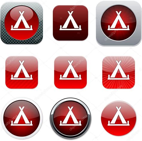 Tent Red App Icons — Stock Vector © Boroboro 6143201
