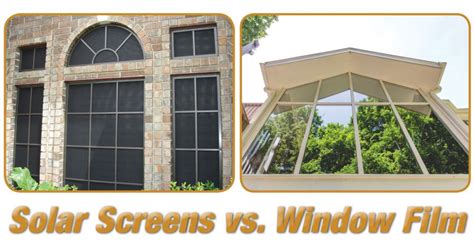 Exterior solar shades and exterior solar screens are special window treatments designed to protect against glare and block uv rays using a range of various opaque fabrics. Solar Screens vs. Window Film - Window Genie Blog