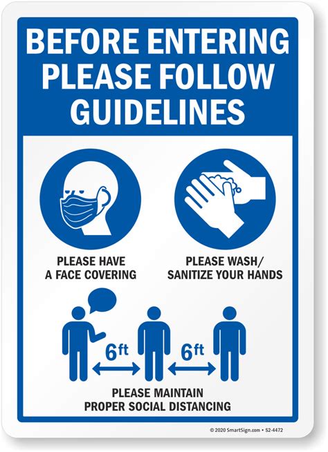 Before Entering Please Follow Guidelines Sign Fire Safety Poster Food