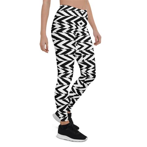 Black And White Striped Leggings Super Soft And Sexy Black And White