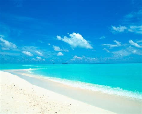 Blue Sky And Water In The White Sand Beach Wallpaper Preview Wallpaper Com