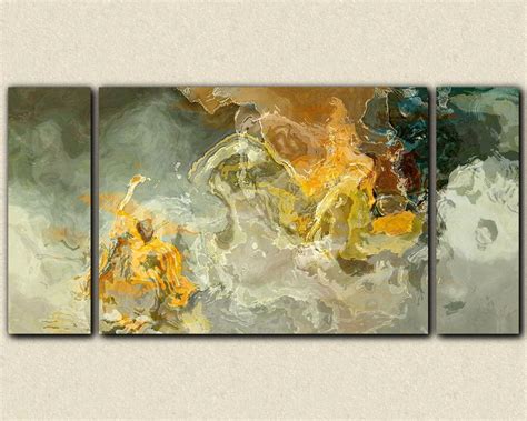 Oversize Triptych Abstract Art Canvas Print 30x60 To 40x78 On