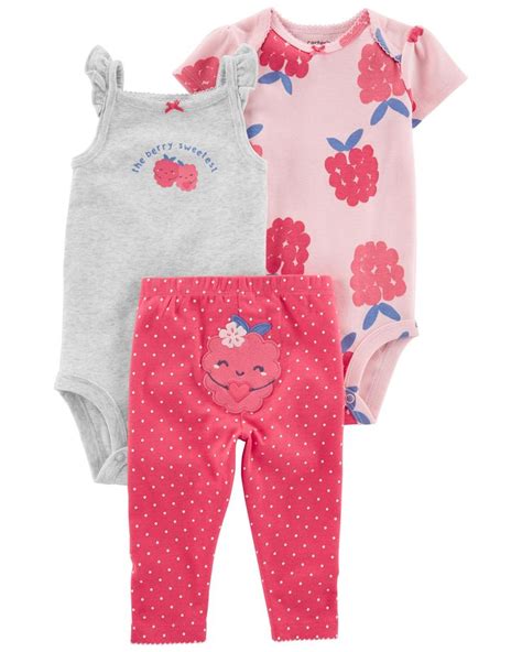 Baby 3 Piece Floral Little Short Set In 2022 Carters Baby Girl Baby