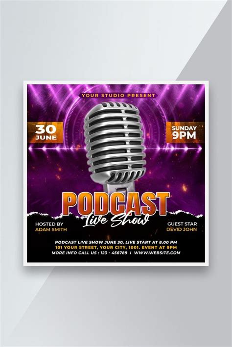 Podcast Talk Show Flyer And Instagram Post Template PSD Free Download Pikbest