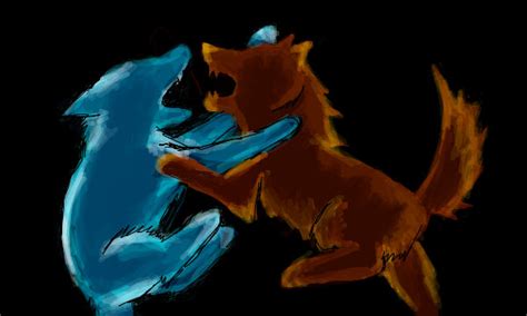 Fire And Water Wolves By Animefreak141 On Deviantart
