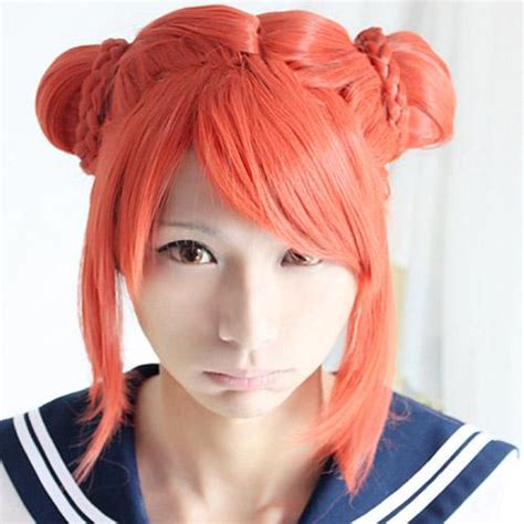 Gintama Kagura Dark Orange Short Anime Cosplay Party Hair