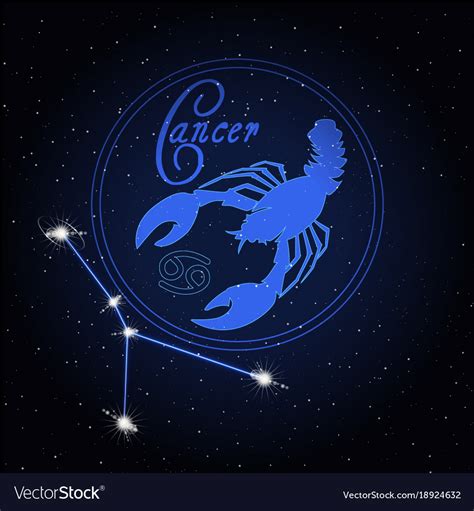 Cancer Astrology Constellation Of The Zodiac Vector Image