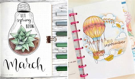 Beautiful Bullet Journal Monthly Cover Pages Live Better Lifestyle