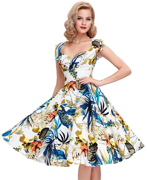 2016 New Arrival Summer Dress Floral Print Robe Rockabilly