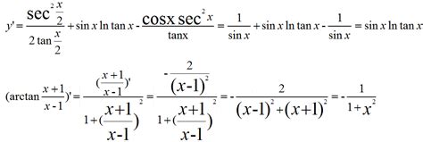 y ln tan x cosx ln tanx arctan x x 的导数 求有详解 百度知道