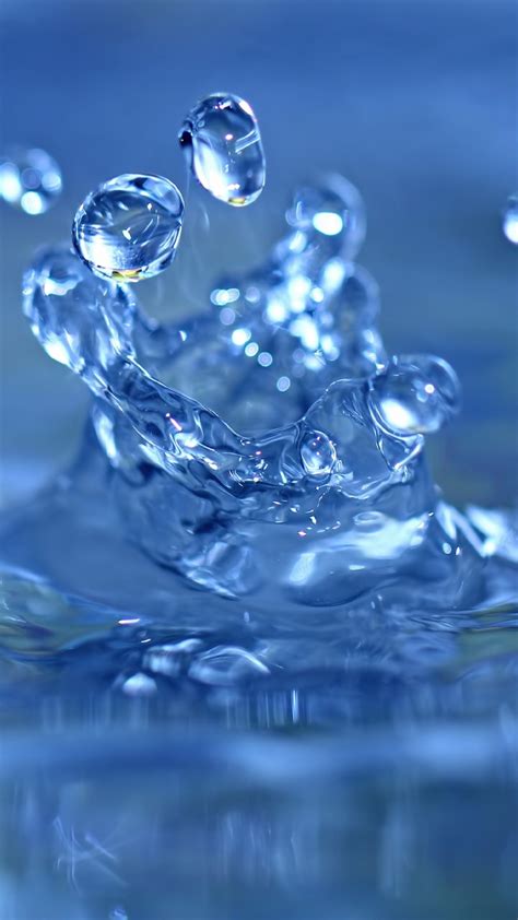Wallpaper water, 4k, 5k wallpaper, splash, drops, close-up, macro, blue