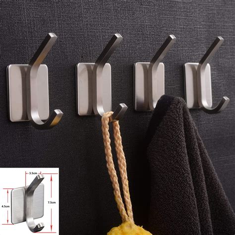 Towel Hook 3M Hooks Adhesive Hooks Bathroom Self Adhesive Coat Hook Stick On Wall Stainless