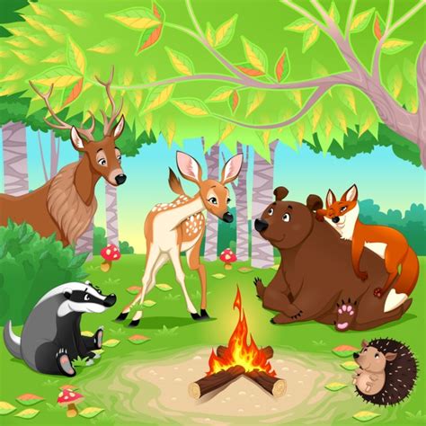 If you liked this video. Pretty scene with animals in a forest Vector | Free Download