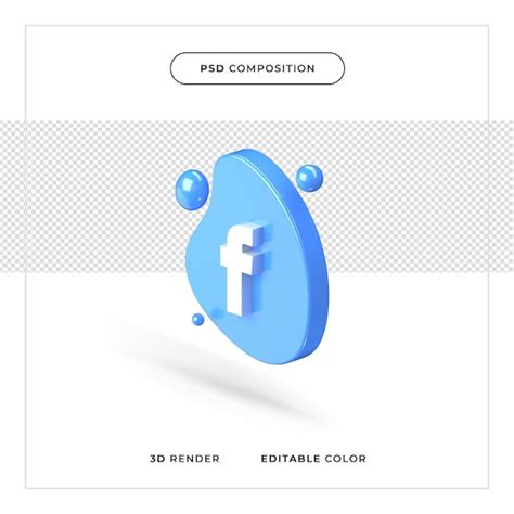 Premium Psd 3d Rendering Realistic Facebook Logo