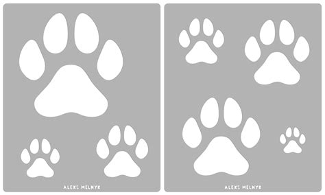 Buy Aleks Melnyk 61 Paw Print Stencils For Painting On Wood Tiger