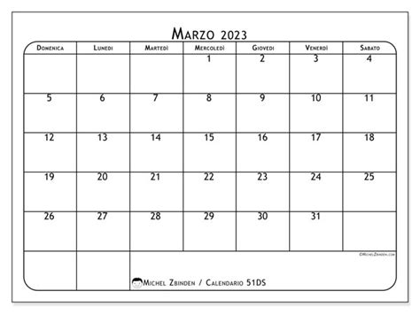 Calendario Marzo 2023 Da Stampare “44ds” Michel Zbinden Ch