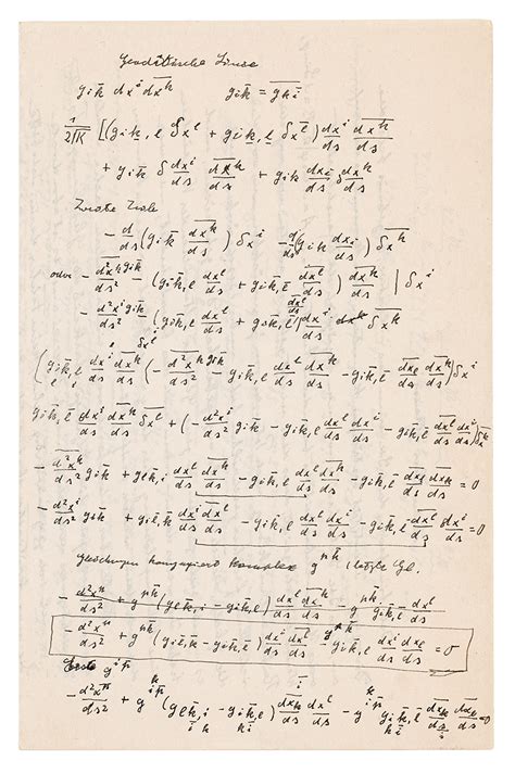 Albert Einstein Handwritten Letter With Mathematical Equations Rr