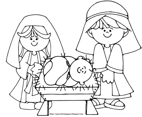 Mary And Jesus Coloring Page At Free Printable