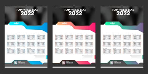 Single Wall Calendar 2022 Template Design With Place For Photo 2947812