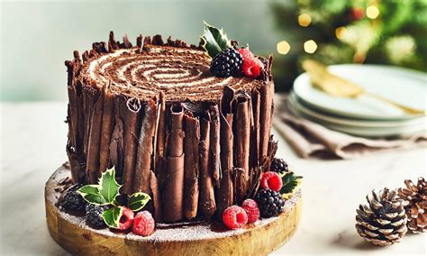 It might not be snowing outside, but one bite of. Woodland Christmas Yule Log Cake Recipe | Dr. Oetker