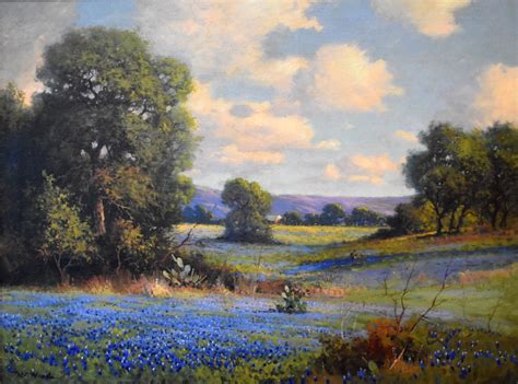 Robert Wood G Day Bluebonnet Ranch 1588 Texas Art Vintage