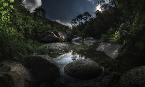 Wallpaper Air Terjun Sungai Batuan Pohon Pemandangan Alam Gambar Imagesee