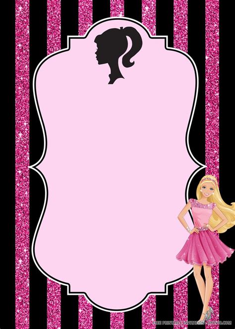 free printable barbie birthday invitation template barbie invitations barbie birthday