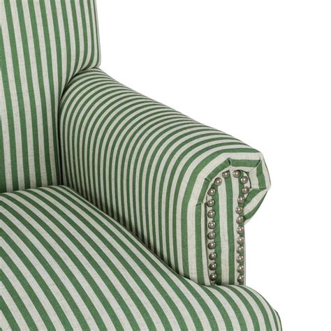 Birch Harbor Jaya Accent Chair Living Room Armchairs Blue Stripe