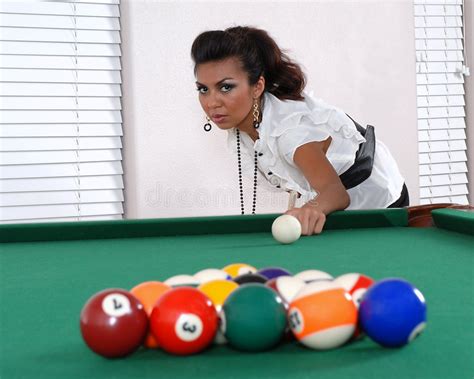Female Pool Player Stock Photo Image Of Leisure Player