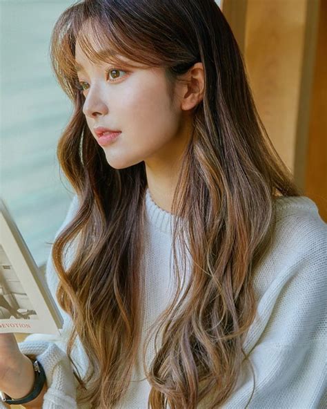 brown hair korean korean long hair korean hair color korean bangs hairstyle hairstyles with