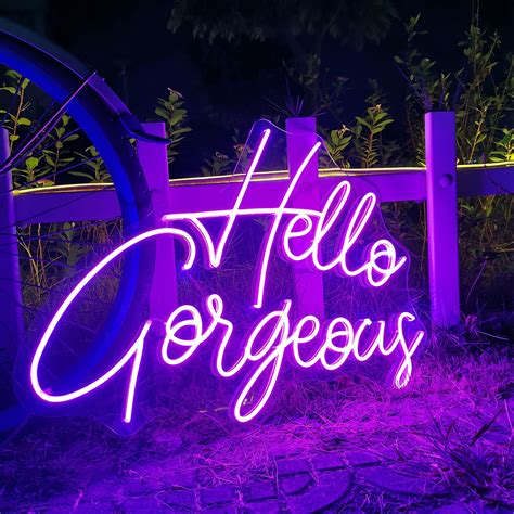 Hello Gorgeous Neon Sign Custom Wedding Neon Sign Bedroom Flex Etsy