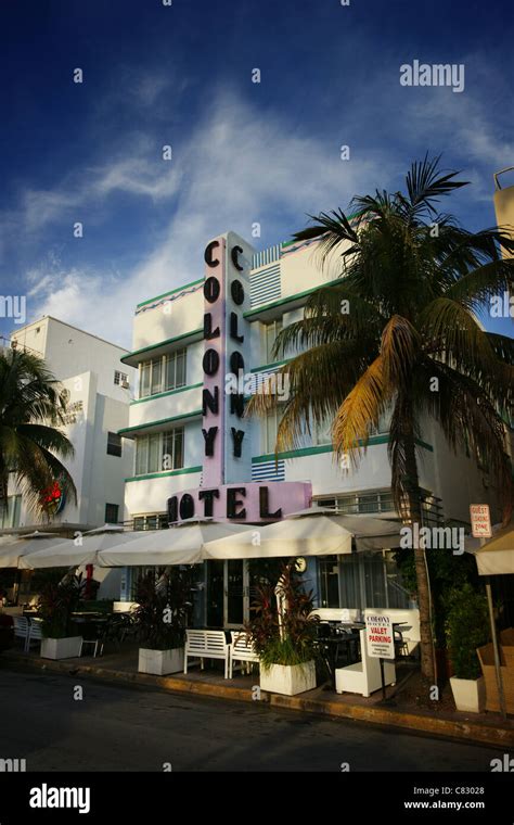 The Colony Hotel On Ocean Drive Miami Beach Stock Photo Alamy