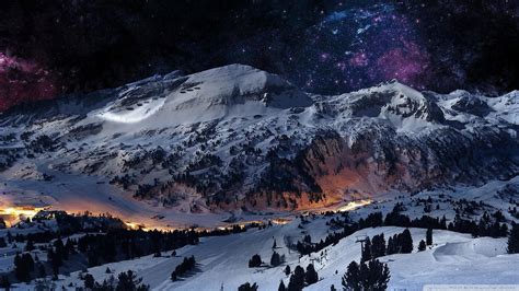 Starry Sky Over Winter Village Image Id 291304 Image Abyss