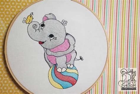 circus ellie embroidery designs and patterns
