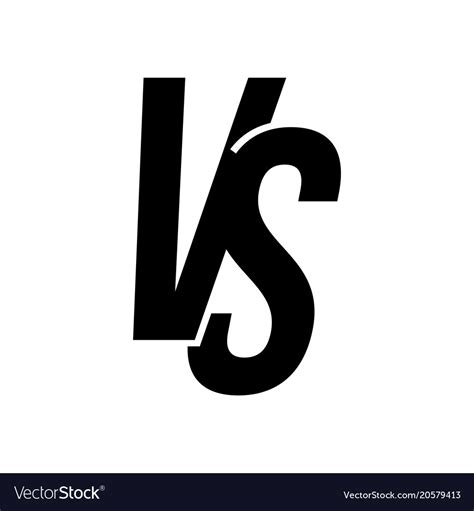 Vs Versus Letters Icon Isolated Royalty Free Vector Image